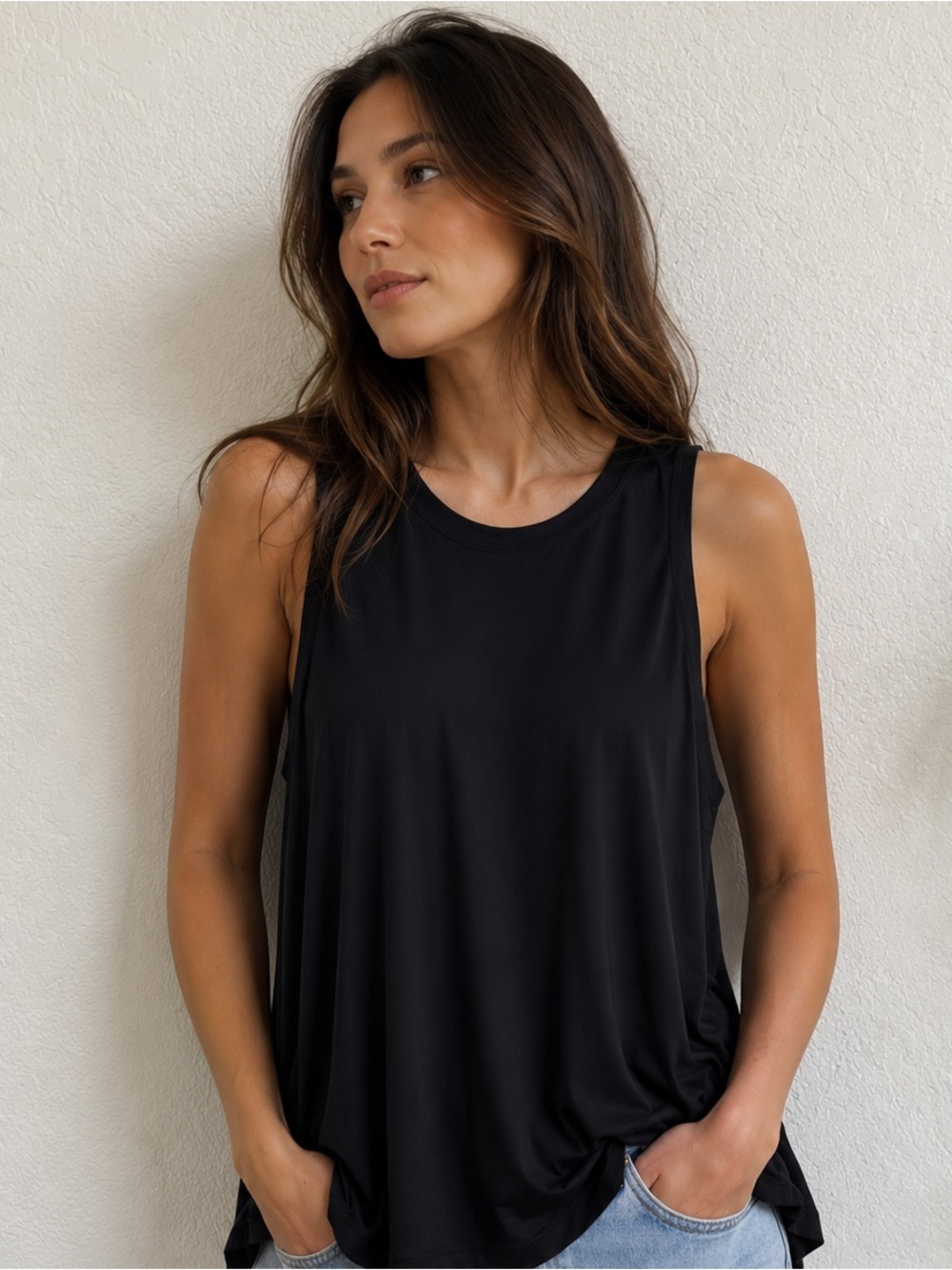Sweaty Betty Casual Loose Fitting Tank Top Size M Black